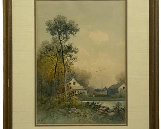 Signed H. Levey Antique Watercolor Painting