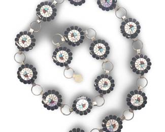 1960’s Zuni Sun Face Inlay Sterling Silver Concho