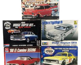 5pc AMT/Revell/Monogram 1:25 Scale Model Cars