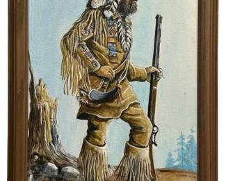 Signed Keith “Winterhawk" Adams Oil on Canvas
