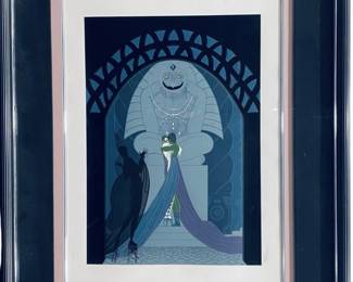Limited Erté Signed “Lovers and Idol" Serigraph
