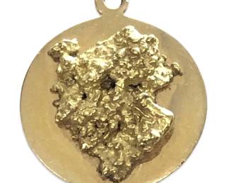 Breathtaking 14Kt Yellow Gold Chunky Nugget Charm