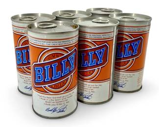Vintage 6-Pack of 12oz Billy Beer Cans (Unopened)
