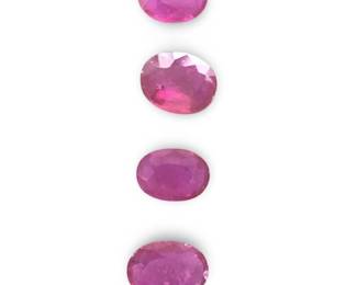 (4) Assorted Loose Ruby Gemstones