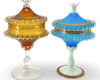 Mid Century Murano Art Glass Candy Dishes
