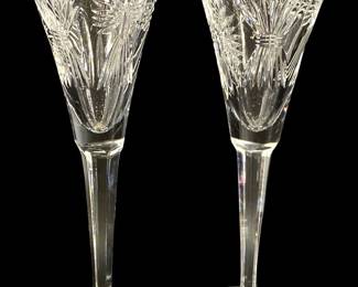 2pc Vintage Waterford Crystal Clara Flutes