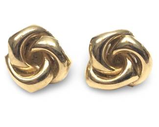 Pair 14Kt Yellow Gold Floral Earrings