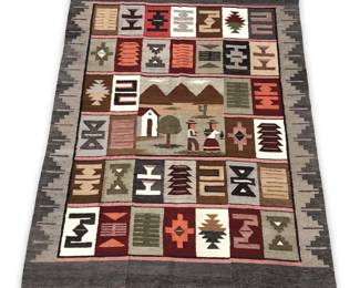 Hand Woven Peruvian Calendar Pictorial Rug