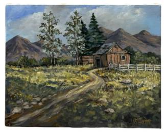 Signed J. Vincent Countryside Oil on Canvas