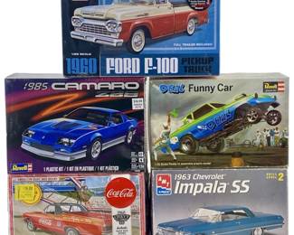 5pc AMT/Revell 1:25 Scale Model Car Collection