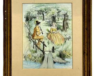 Signed Paul L. Cairney Hand Colored Lithograph