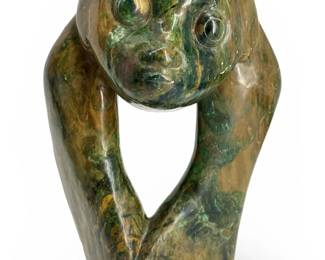 Polished Stone Monkey Sculpture