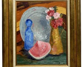 Signed Marcelle Baxa Vibrant Oil on Panel