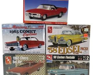 5pc AMT/Moebius 1:25 Scale Model Cars