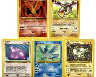5pc Vintage Fossil Pokemon Card Set
