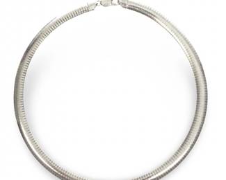 Modern Italy Sterling Silver Omega Necklace