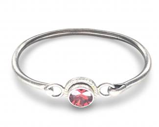 Mexico Sterling Silver Red Garnet Gemstone