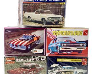 5pc Revell/AMT 1:25 Scale Model Cars