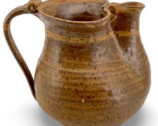 1977 Signed Willow Fred Glazed Ceramic Pitcher
