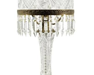 Signed American Brilliant Cut Crystal Lamp