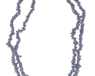 Long Garnet Chip Bead Necklace