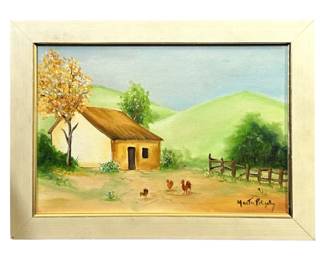 Signed Marta P. Tranquil Landscape Oil on Canvas