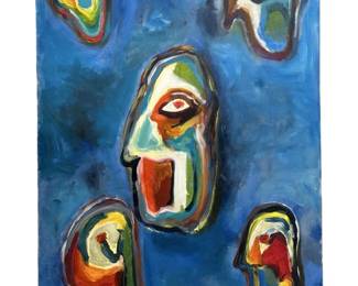Signed Finn Pedersen Abstract Oil on Canvas