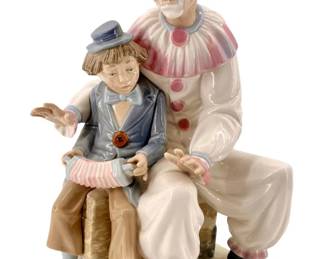 Lladro Nao Zaphir Clown & Child Sculpture