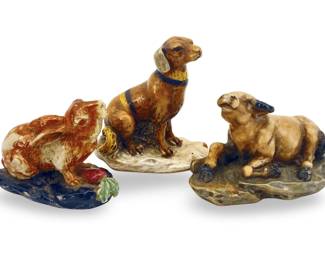3pc Hand Painted Resin Animal Figures