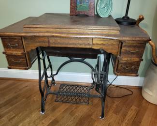 Antique Singer sewing machine cabinet