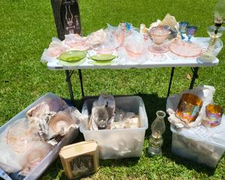 Sampling of Depression glassware and oil lamps