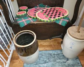 Handcrafted checker sets and butter urns
