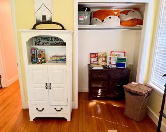 adorable white cabinet with storage