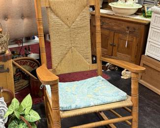 vintage woven rocking chair