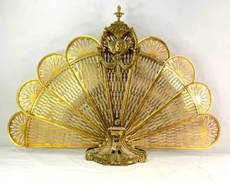 Vintage Brass Fireplace Screen