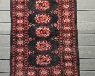  Oriental Hand Knotted Pakistani Bokhara Rug-Geometric Medallions Referred To As "Elephant Foot"