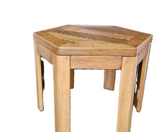 MCM Era Mersman Hexagon Wood Side Table