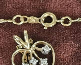 3 Heart Necklaces - Marked 12k & 14k
