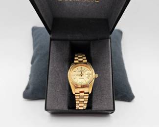 Ladies Gold Tone Watch By Quimtel