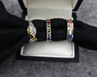 3 Ladies Rings- 2 Marked 925