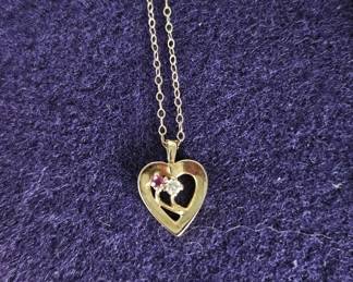 3 Heart Necklaces - Marked 12k & 14k