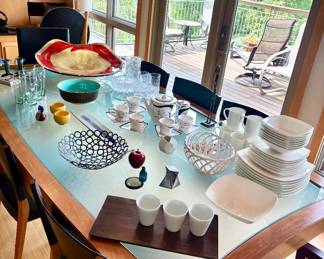 Unique Collection of dishes, charts, bowls, glassware figurines