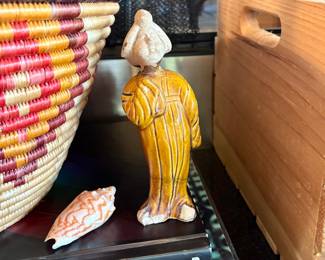 Antique Woman Pottery Figurine