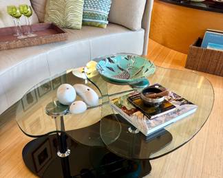 Contemporary Free From Glass top Coffee Table