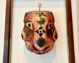 Wood Jaguar Mexican folk art mask