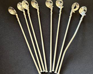 Taxco Sterling Vintage Cocktail Sipper Straws called (bombillas)