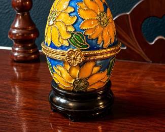 Brass egg with enamel 