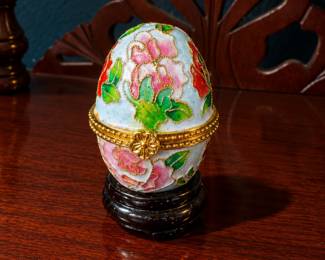 Brass egg with enamel 