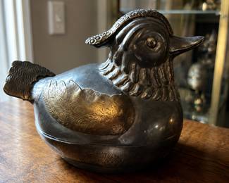 Pewter Hen Container