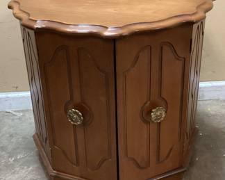MID CENTURY OCTAGONAL STORAGE END TABLE NO SHIPPING PICKUP ONLY